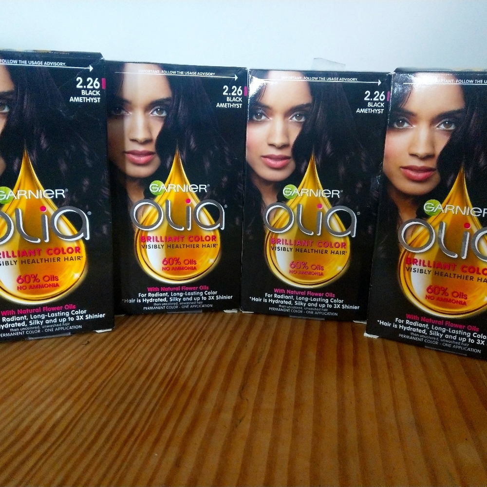 Lot of 4 Garnier Olia Black Amethyst Hair Color